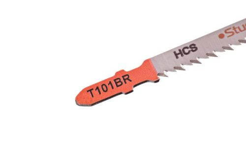 Пилки для лобзика по дереву T101BR, 5 шт, 100х75мм, шаг зуба 2,5мм, обратный зуб, HCS,  Sturm-Tehinstrument
