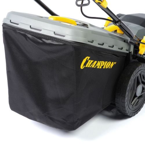 Газонокосилка эл. CHAMPION EM4318 (1,8 кВт пласт.+ткань травосб. 52л ширина 430мм 30-75мм, 12,9кг)-Tehinstrument