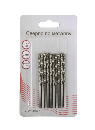 Сверло по металлу 3 мм, HSS-Tehinstrument