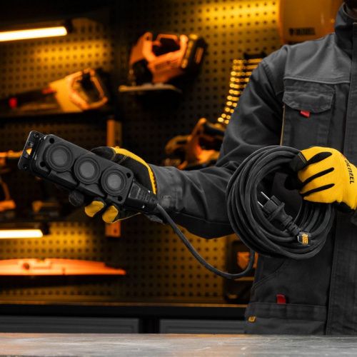 Удлинитель-шнур силовой Top Series, КГТТ, 10м, 3 розетки, 3 x 1,5 мм, 3 м Denzel-Tehinstrument