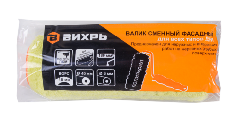 Валик сменный фасадный Вихрь для всех ЛКМ 180/40/6-Tehinstrument