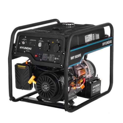Бензиновый генератор HYUNDAI HHY 5020FE (электростанция Хендай HHY5020FE)-Tehinstrument