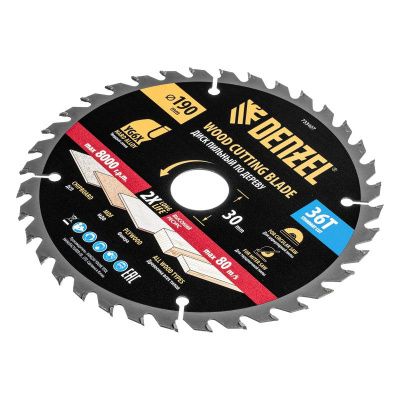 Пильный диск по дереву ф190 х 30 мм, 36 зубьев Denzel-Tehinstrument