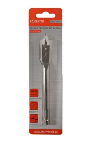 Сверло перовое по дереву, 14мм, шестигранный хвостовик,  Sturm-Tehinstrument