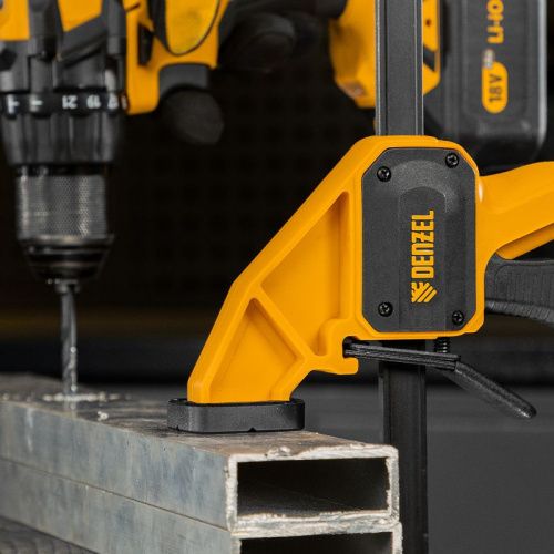 Струбцина F-образная, быстрозажимная, 450 х 80 мм, усиленный нейлоновый корпус Denzel-Tehinstrument