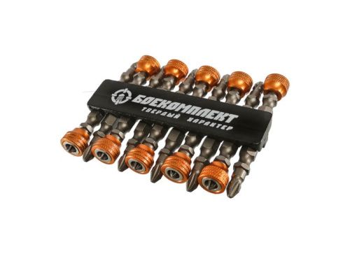 Биты PH2x65мм, со съемным магнитным держ., сталь S2, 10шт, БОЕКОМПЛЕКТ-Tehinstrument