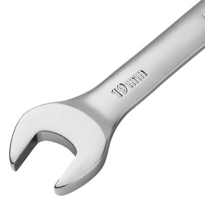 Набор ключей комбинированных трещоточных 6-19 мм, 8 шт., CrV, матовый хром Denzel-Tehinstrument