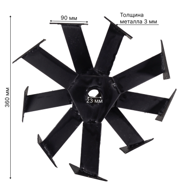 Фреза "Гусиные лапки" HUTER МК-7000, МК-7500, МК-8000 (шестигранник 23 мм) (2 шт.)-Tehinstrument