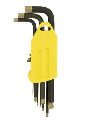 Набор шестигранных ключей с шаром, 1, 5-10 мм, 9 шт, S2, длинные, Hanskonner-Tehinstrument