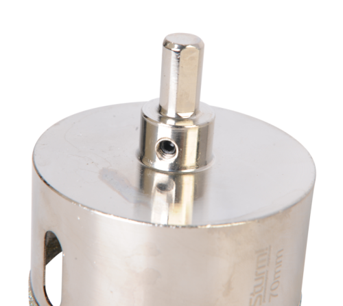 Коронка алмазная по керамограниту 70 х 70 мм,3гр. Хв., с центрир. Cверл.  Sturm-Tehinstrument