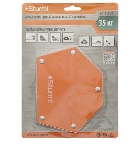Угольник магнитный для сварки, вес до 35 кг, универсальный  Sturm-Tehinstrument