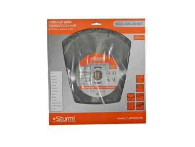 Пильный диск, размер 305x30x80 зубьев, твердосплавные напайки  Sturm-Tehinstrument