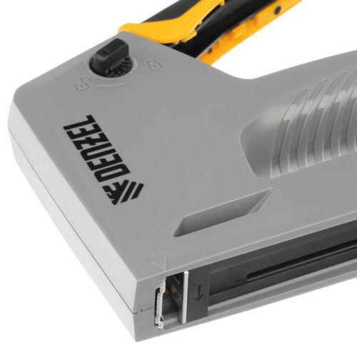 Степлер мебельный, пластиковый корпус, тип 53, 6-14 мм, тип 300, 15 мм, тип 500, 15 мм Denzel-Tehinstrument