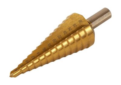 Сверло ступенчатое по металлу 6-30мм шаг 2мм HSS+TIN прямое  Sturm-Tehinstrument