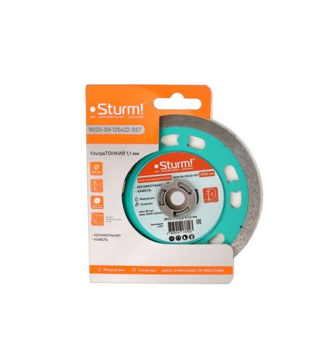 Алмазный диск 125x22,23 Ультратонкий 1,1 мм, ЭКСПЕРТ по кафелю,  Sturm-Tehinstrument