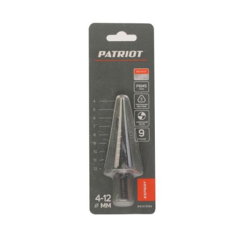 Сверло по металлу ступенчатое (4х12 мм, шаг 1 мм), PATRIOT-Tehinstrument
