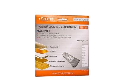 Пильный диск, размер 185x20/16x60 зубьев Мульти рез  Sturm-Tehinstrument