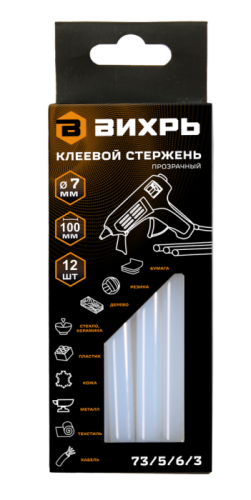 Клеевой стержень Вихрь 7x100 мм, 12 шт-Tehinstrument