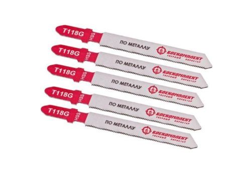 Пилки для лобзика по металлу T118G, 5 шт, 76х50мм, шаг зуба 0,8мм, тонкий прямой рез, HSS, БОЕКОМПЛЕКТ-Tehinstrument