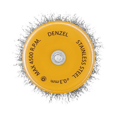 Щетка для дрели, 75 мм, Чашка, со шпилькой, нержавеющая витая проволока Denzel-Tehinstrument