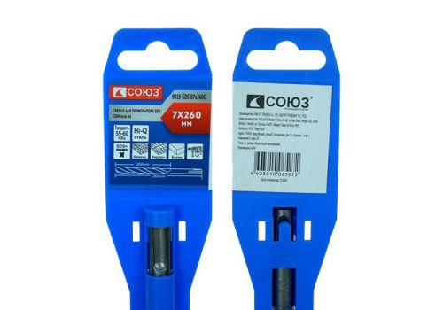 Бур SDS+ 07x260 мм с твердосплавной напайкой, СПИРАЛЬ S4 , Союз-Tehinstrument