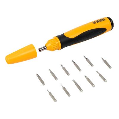 Отвертка реверсивная, механизм SmartPush mini 11 шт, CrMo Denzel-Tehinstrument