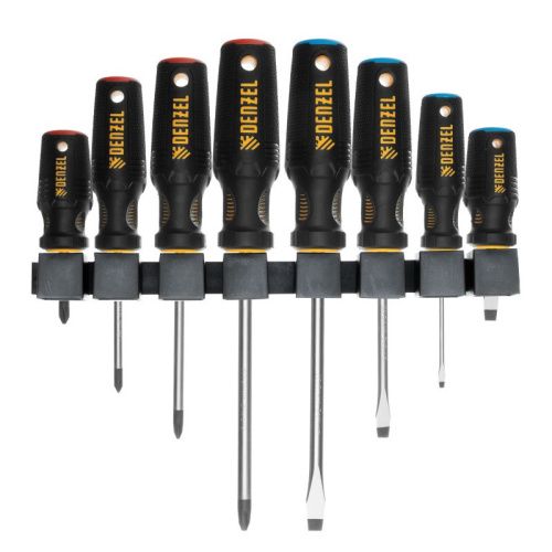 Набор отверток, 8 пр., CrV, трехкомпонентная рукоятка Denzel-Tehinstrument