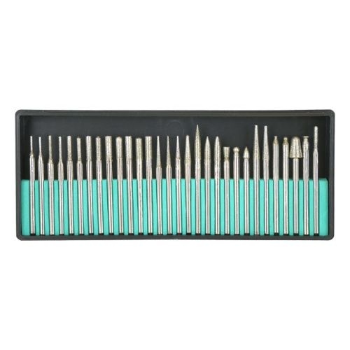 Набор шарошек, 30 шт, хвостовик 3мм, алмазное напыление,  Sturm-Tehinstrument