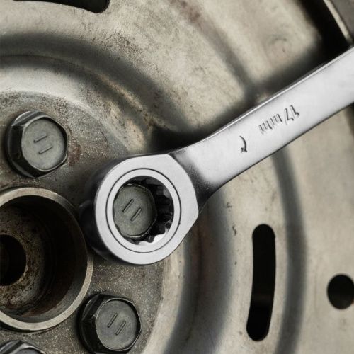 Ключ комбинированный трещоточный, 17 мм, CrV, матовый хром Denzel-Tehinstrument