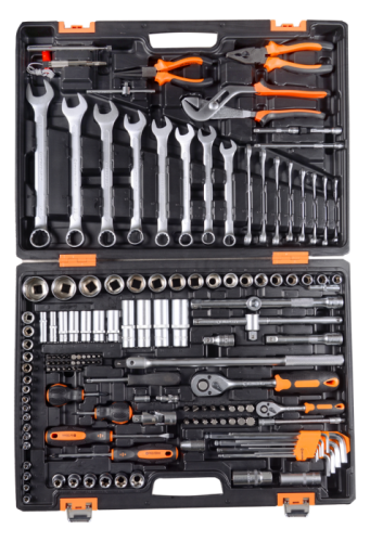 Набор инструментов, 1/2", 1/4", CrV, в кейсе 151 предмет Вихрь-Tehinstrument