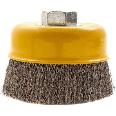 Щетка для УШМ, 100 мм, "Чашка", витая нержавеющая проволока 0.3 мм, М14 Denzel-Tehinstrument