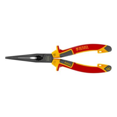 Длинногубцы прямые, диэлектрические рукоятки до 1000 В, трехкомпонентные рукоятки, 205мм Denzel-Tehinstrument