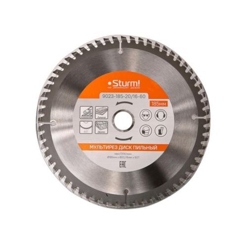 Пильный диск, размер 185x20/16x60 зубьев Мульти рез  Sturm-Tehinstrument