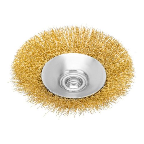 Щетка для УШМ, 125 мм, "Тарелка", витая нержавеющая проволока 0.3 мм, М14 Denzel-Tehinstrument