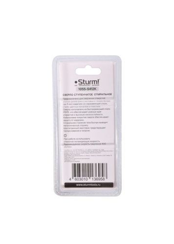 Сверло ступенчатое по металлу 4-12мм шаг 1мм Р6М5+COBALT, спираль  Sturm-Tehinstrument