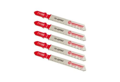 Пилки для лобзика по дереву T119B, 5 шт, 76х50мм, шаг зуба 2мм, быстрый прямой рез, HCS, БОЕКОМПЛЕКТ-Tehinstrument