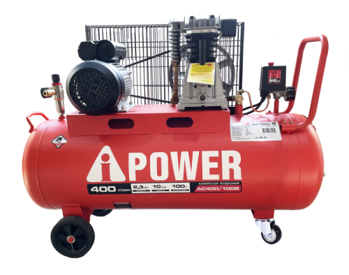 Компрессор поршневой масляный ременной  AC400/100B, A-iPower-Tehinstrument