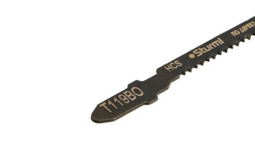 Пилки для лобзика по дереву T119BO, 5 шт, 76х51мм, шаг зуба 2мм, быстрый фигурный рез, HCS,  Sturm-Tehinstrument