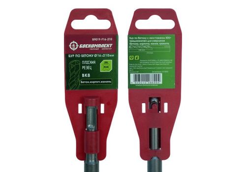 Бур SDS+ 16х210 плоский резец ВК8 спираль S4 БОЕКОМПЛЕКТ-Tehinstrument