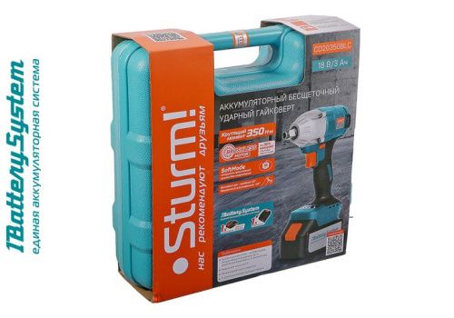Аккумуляторный гайковерт  Sturm CD20350BLC 1BatterySystem-Tehinstrument