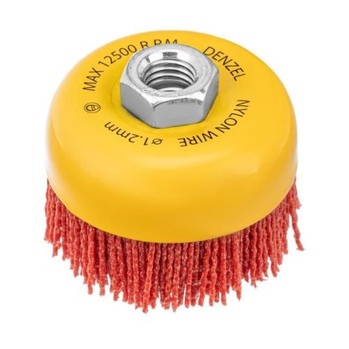 Щетка для УШМ, 75 мм, Чашка, нейлоновая щетина, М14 Denzel-Tehinstrument
