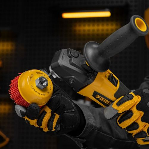 Щетка для УШМ, 100 мм, Чашка, нейлоновая щетина, М14 Denzel-Tehinstrument