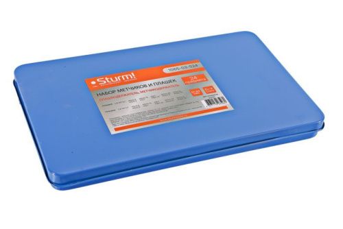 Набор метчиков и плашек для нарезания резьбы, 24 предмета, пластиковый кейс, CrV  Sturm-Tehinstrument