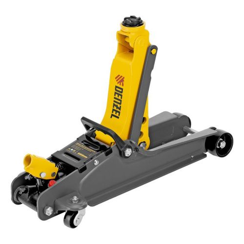 Домкрат гидравлический подкатной с фиксатором, 2,5 т,  85-385 мм, в пласт. кейсе Denzel-Tehinstrument