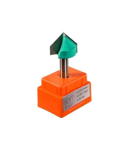 Фреза пазовая V-образная dxhxl 25,4x20,7x55,7 мм, хв.8  Sturm-Tehinstrument