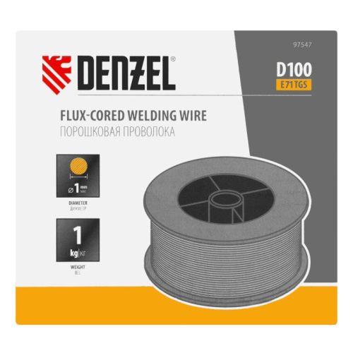 Порошковая проволока Е71TGS, диам. 1 мм, 1 кг, диам. катушки D100 Denzel-Tehinstrument