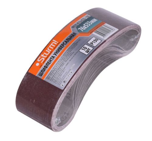 Шлифлента, 76x533мм, Р150, 10 шт,  Sturm-Tehinstrument