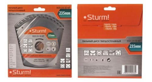 Пильный диск, размер 235x30x48 зубов С ПЕРЕХОД. КОЛЬЦОМ НА 20мм  Sturm-Tehinstrument