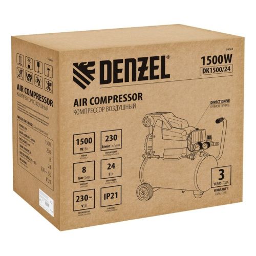Компрессор воздушный Denzel DK1500/24, Х-PRO-Tehinstrument