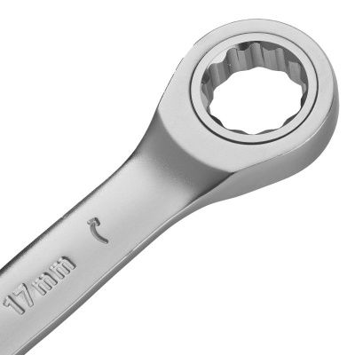 Набор ключей комбинированных трещоточных 6-17 мм, 6 шт., CrV, матовый хром Denzel-Tehinstrument